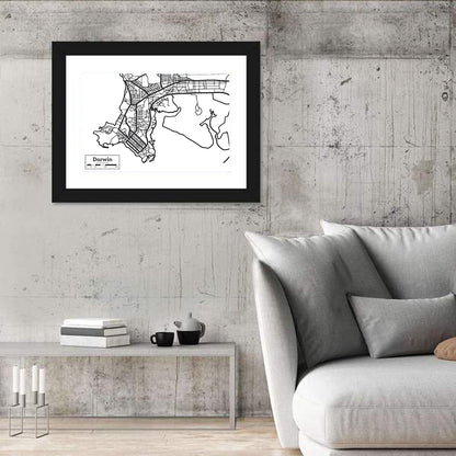 Darwin Minimalist City Map Wall Art