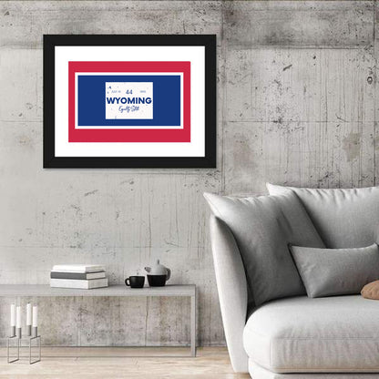 Wyoming Typographic Map Wall Art
