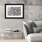 Brussels Hand Drawn City Map Wall Art