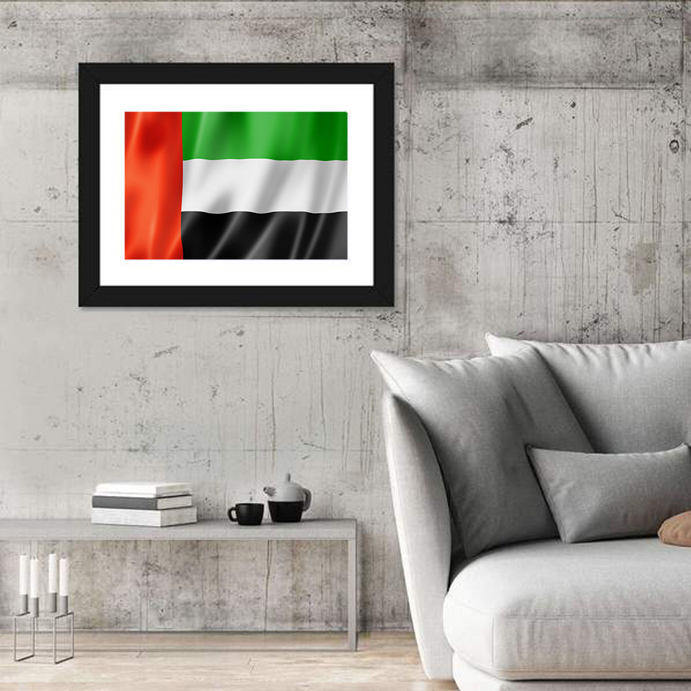 UAE Flag Waving Wall Art