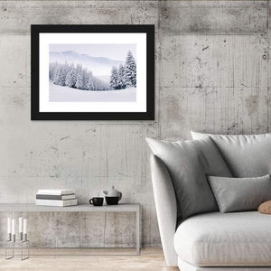 Foggy Winter Mountains Wall Art