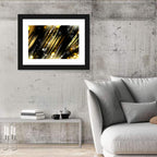 Black and Gold Diagonal Lights Wall Art
