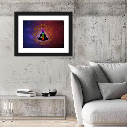 Meditation Man with Golden Mandala Wall Art