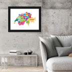 Switzerland Vector Map Wall Art