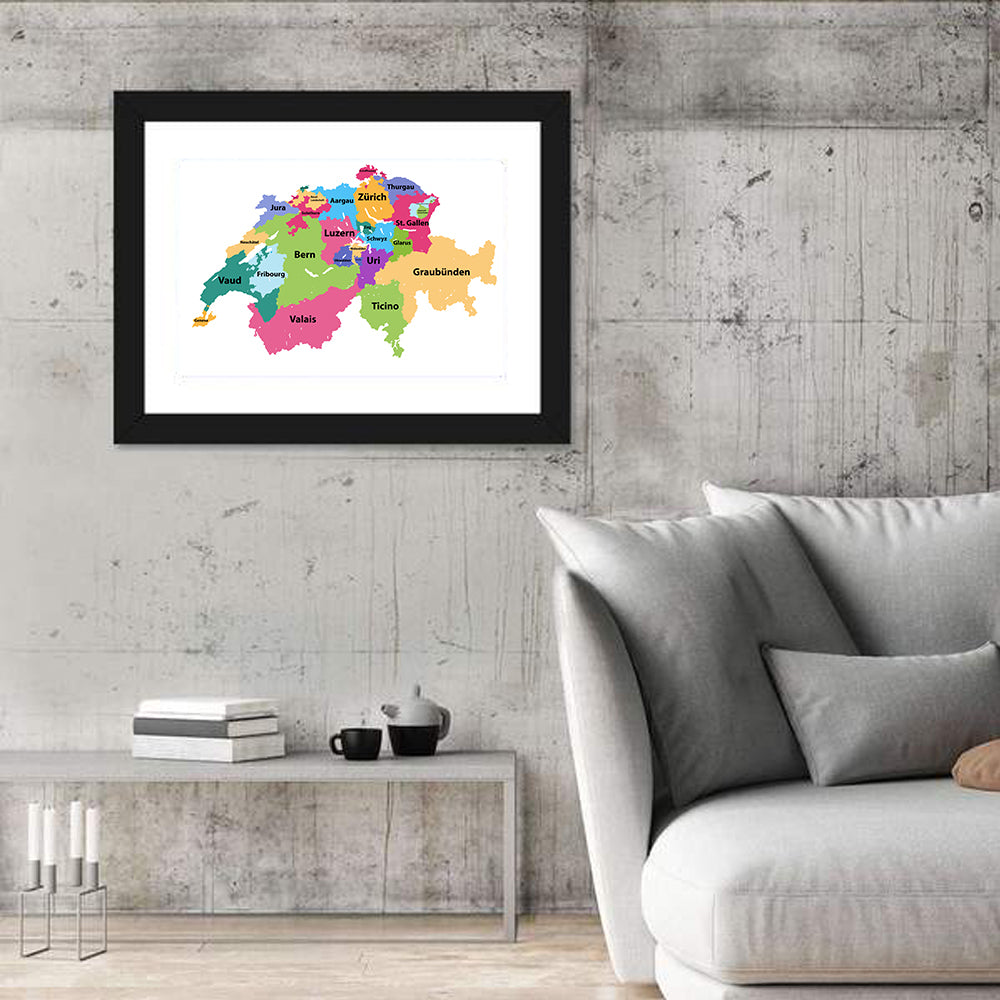Switzerland Vector Map Wall Art