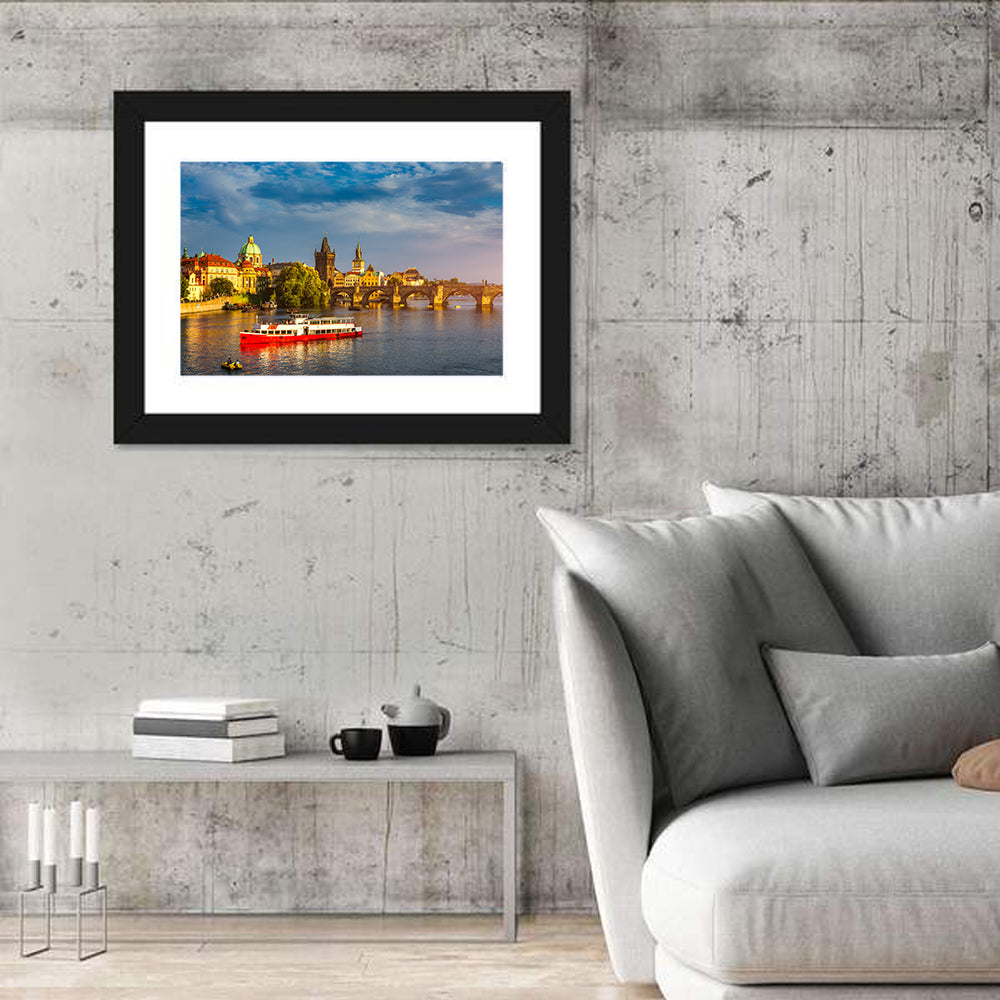 Charles Bridge at Golden Hour Wall Art