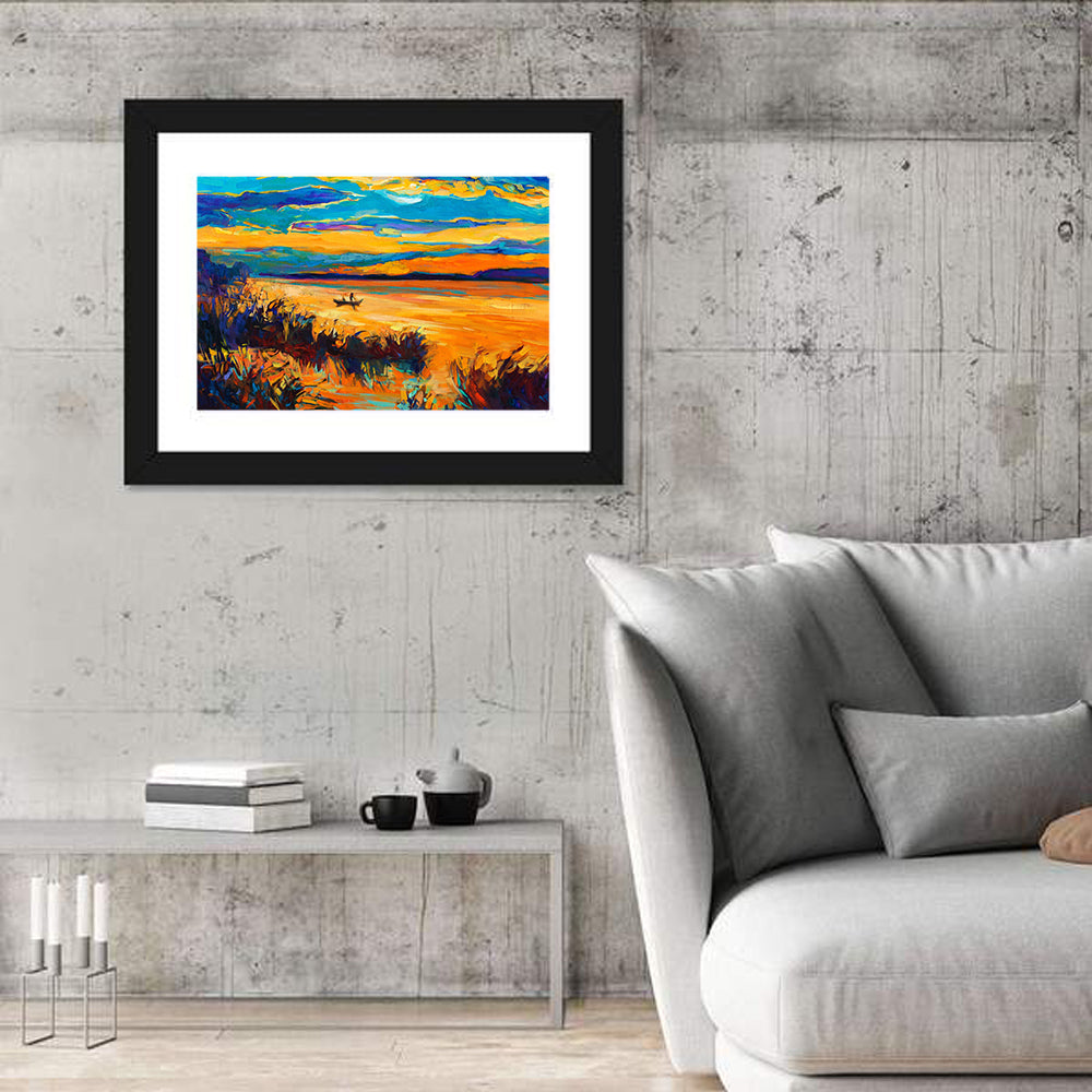 Impressionist Lake Sunset Wall Art