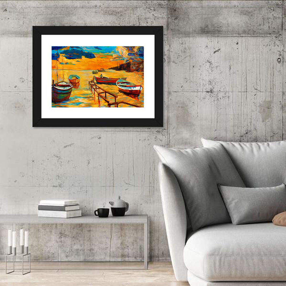 Wooden Pier at Sunset Wall Art
