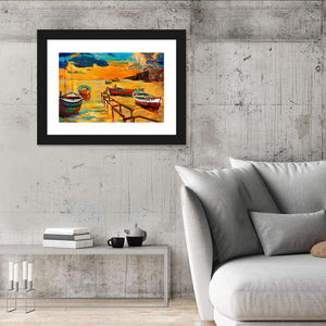 Sunset Over Ocean Artwork Wall Art