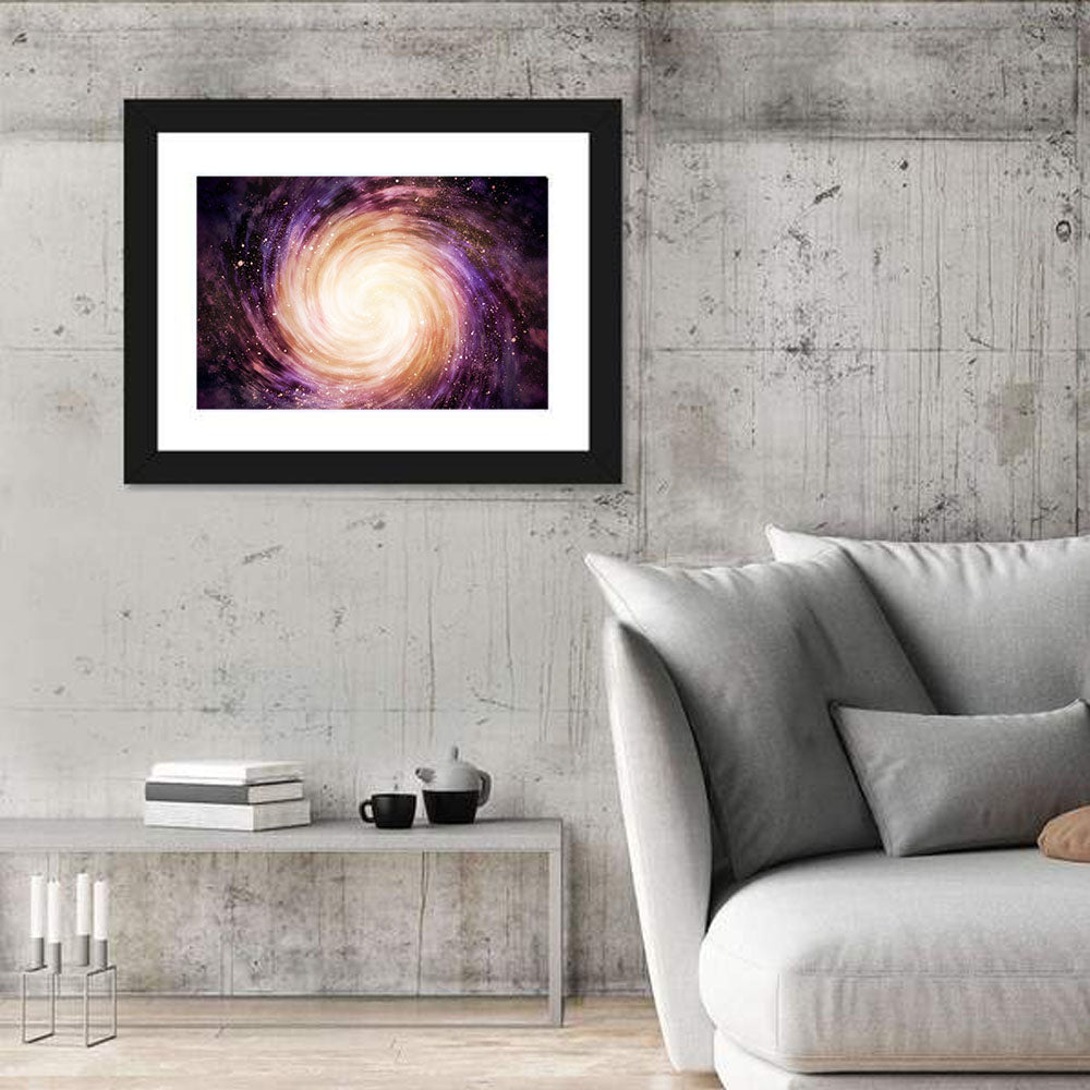 Spiral Galaxy with Golden Core Wall Art