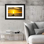 Kayaker at Golden Sunset Wall Art