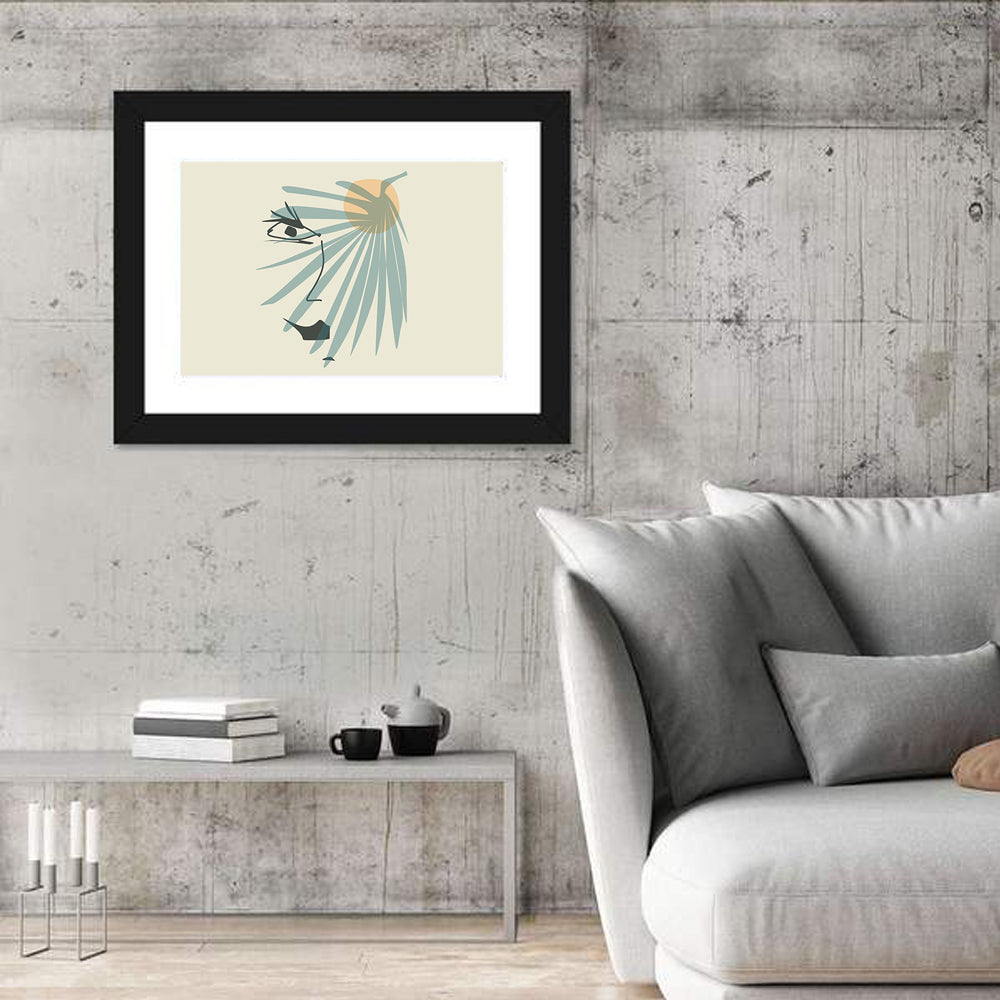 Palm Leaf Profile Line Wall Art