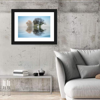 Misty Lake Reflection Wall Art