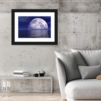 Full Moon Touching Water Wall Art