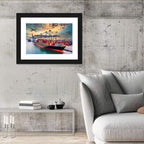 Container Ship in Harbor Wall Art
