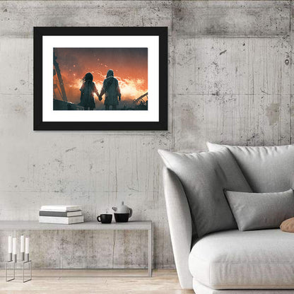 Lovers Before the Flames Wall Art