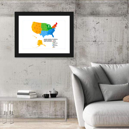United States Political Map Wall Art