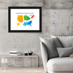 United States Census Regions Map Wall Art