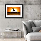 Stork Silhouette at Sunset Wall Art