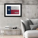 Texas Flag on Weathered Brick Wall Art