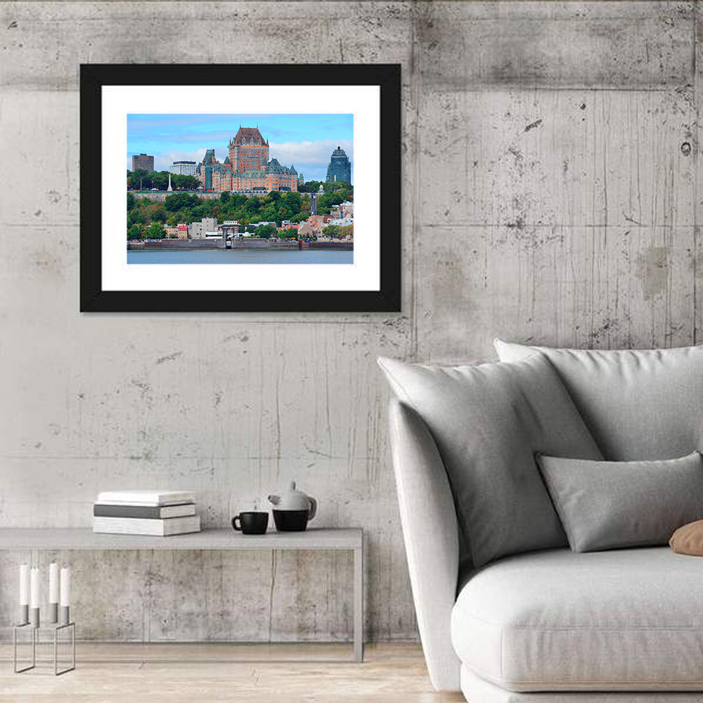 Quebec City Skyline with Chateau Frontenac Wall Art in a room, landscape