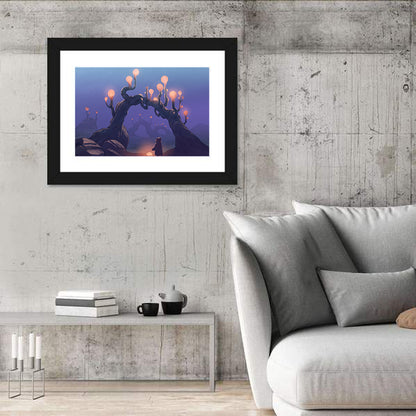 Glowing Archway in Surreal Forest Wall Art