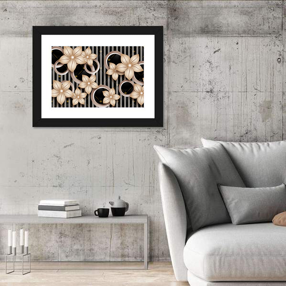 3d Floral Circle Pattern Wall Art