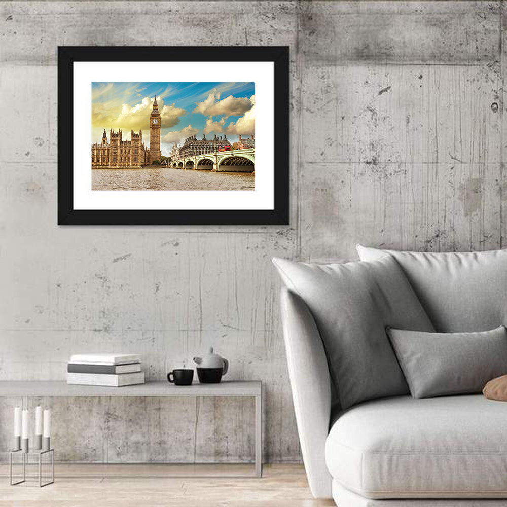 Big Ben and Westminster Bridge Wall Art in a room, landscape