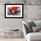Maroon and Gray Alcohol Ink Abstract Wall Art