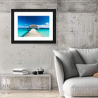 Maldives Wooden Jetty Over Turquoise Water Wall Art