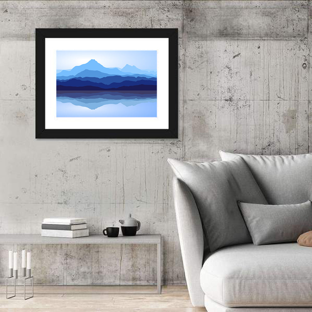 Blue Mountains Reflection In lake Wall Art