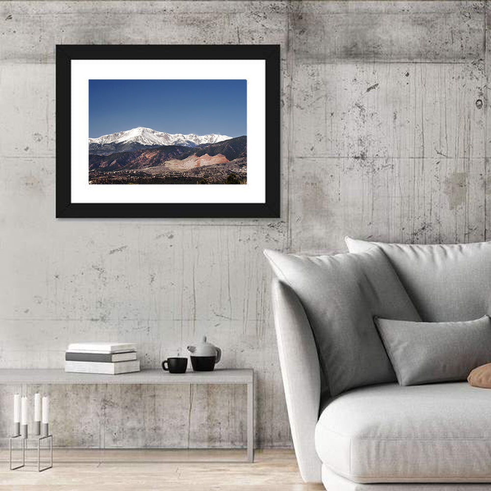 Pikes Peak Landscape Wall Art in a room, landscape