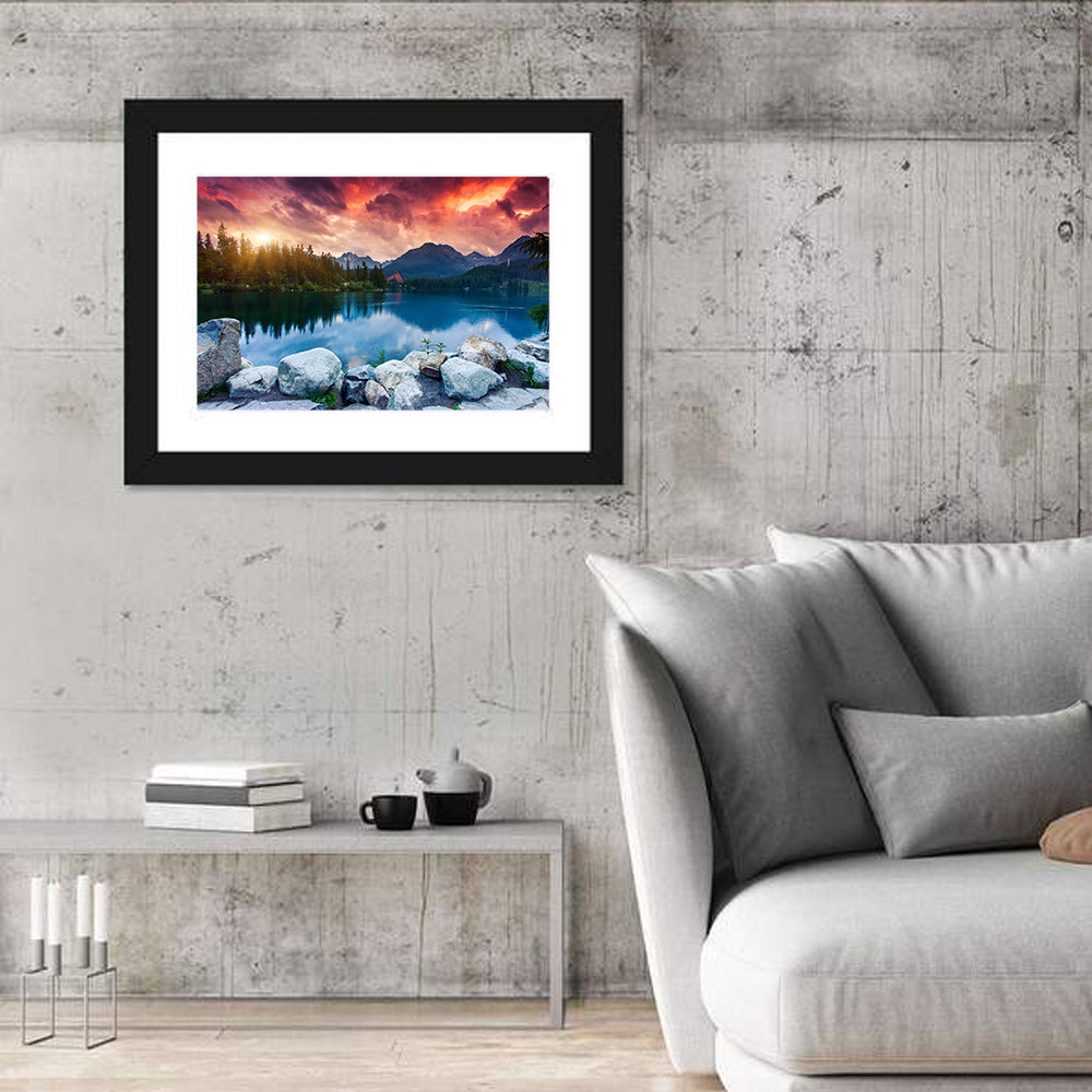 Sunset Over Štrbské Pleso Wall Art