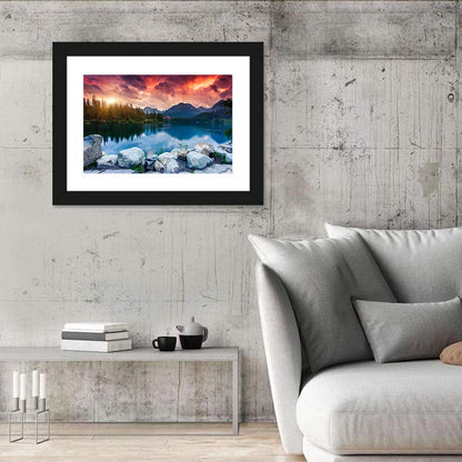 Sunset Over Štrbské Pleso Wall Art