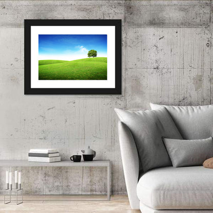 Lone Tree on Rolling Green Hill Wall Art