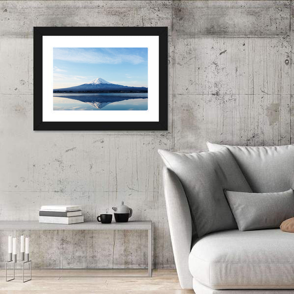 Mount Fuji Reflection Wall Art in a room, landscape
