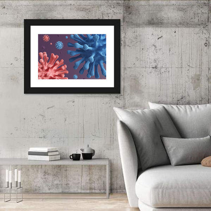 Microscopic Virus Cluster Wall Art