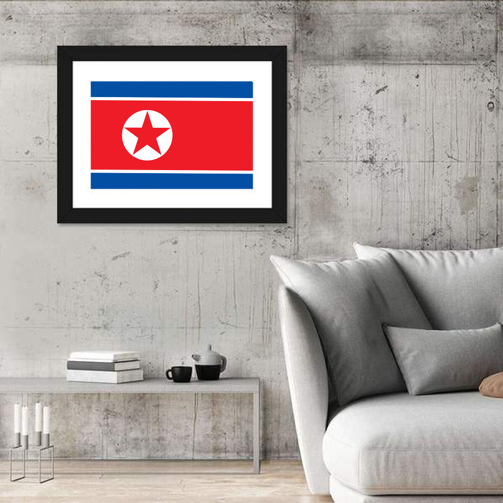 North Korean Flag Graphic Wall Art