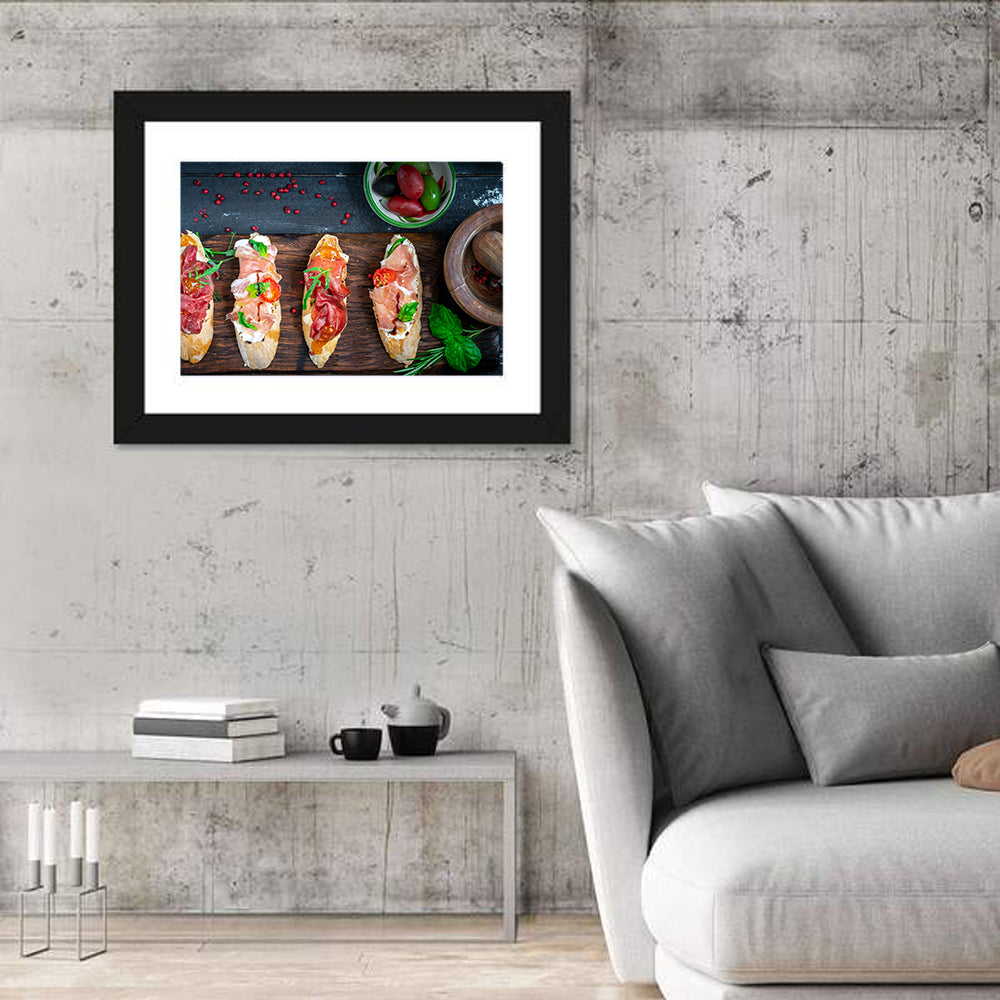 Bruschetta with Prosciutto and Olives Wall Art