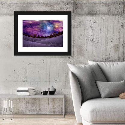 Cosmic Desert City Illustration Wall Art