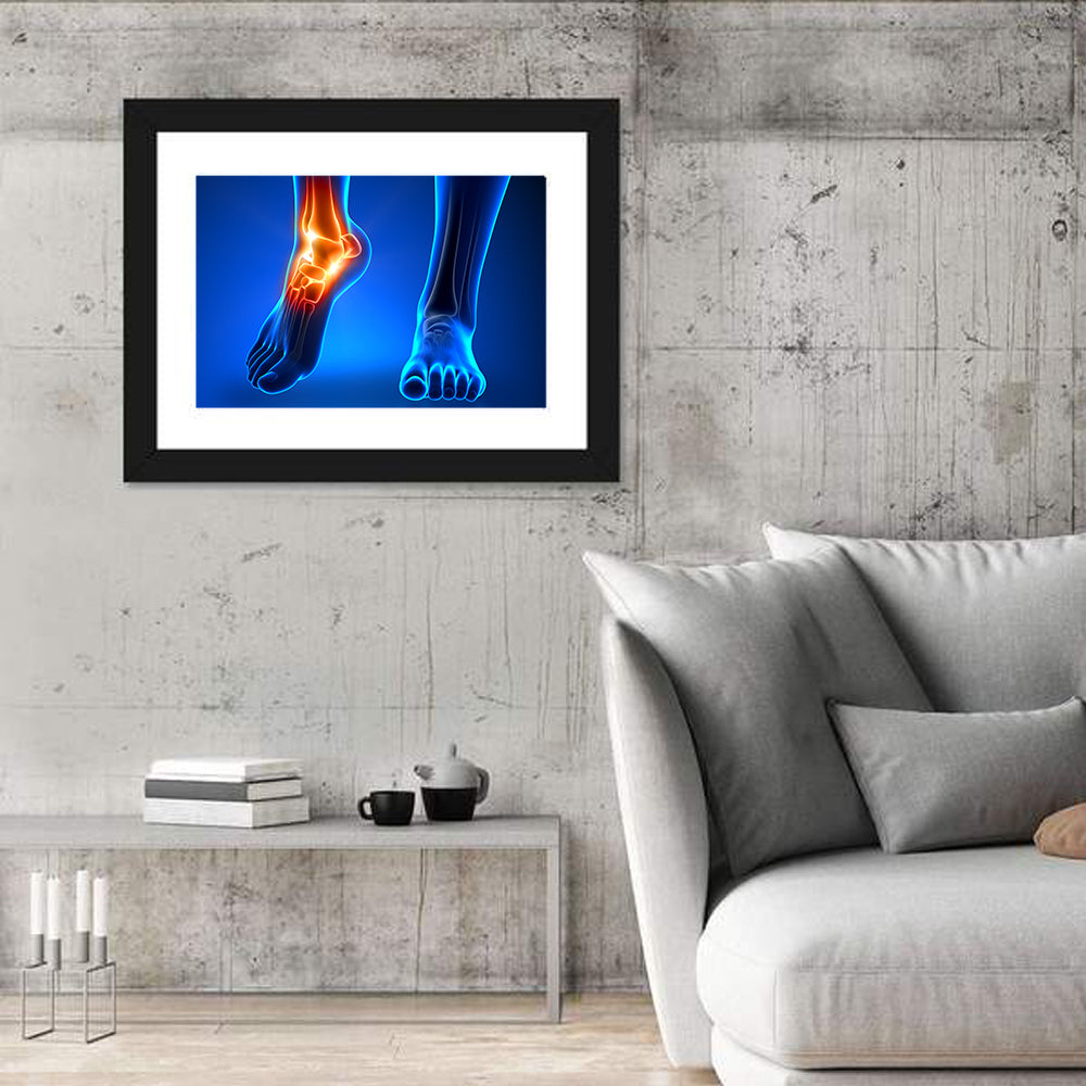 Ankle Anatomy X-ray Study Wall Art in a room, landscape