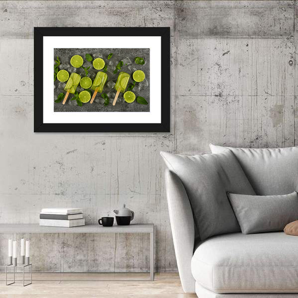 Translucent Lime Popsicles with Mint Wall Art