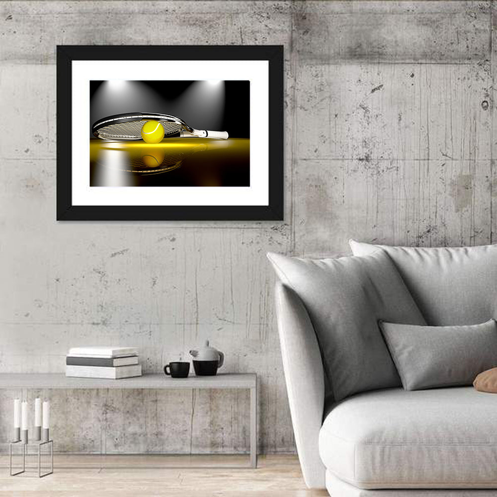 Tennis Racket and Yellow Ball Wall Art