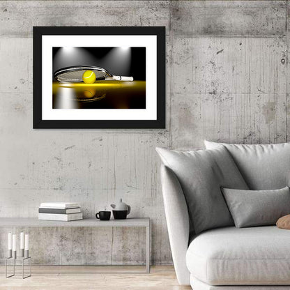 Tennis Racket and Yellow Ball Wall Art