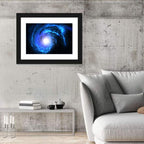 Glowing Blue Spiral Galaxy Wall Art