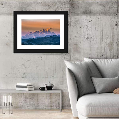 Sunset On Mont Blanc Wall Art