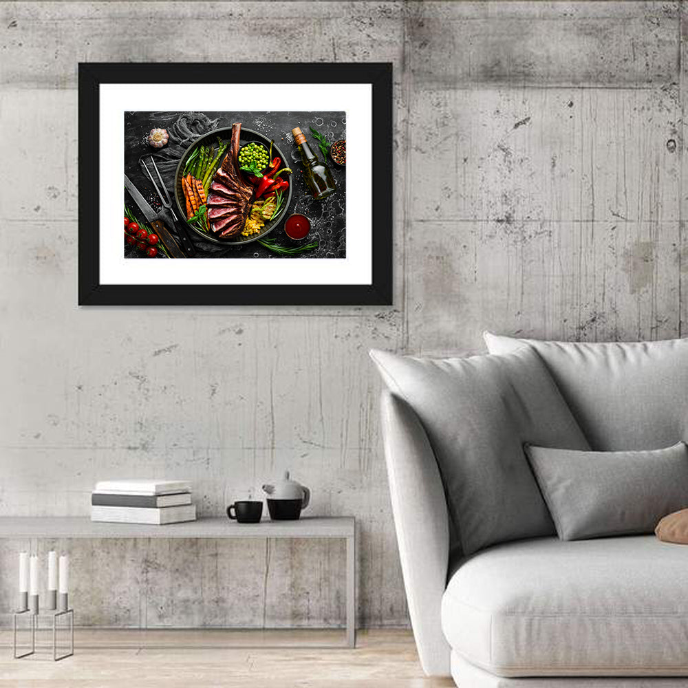 Tomahawk Steak in Cast Iron Pan Wall Art