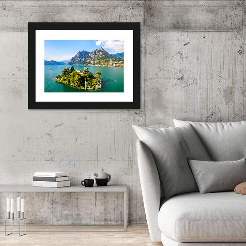 Castle On Loreto Island & Lake Iseo Italy Wall Art