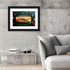 Top-down Sushi Roll with Chopsticks Wall Art
