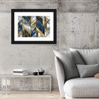 Blue Marble Mosaic with Gold Trim Wall Art